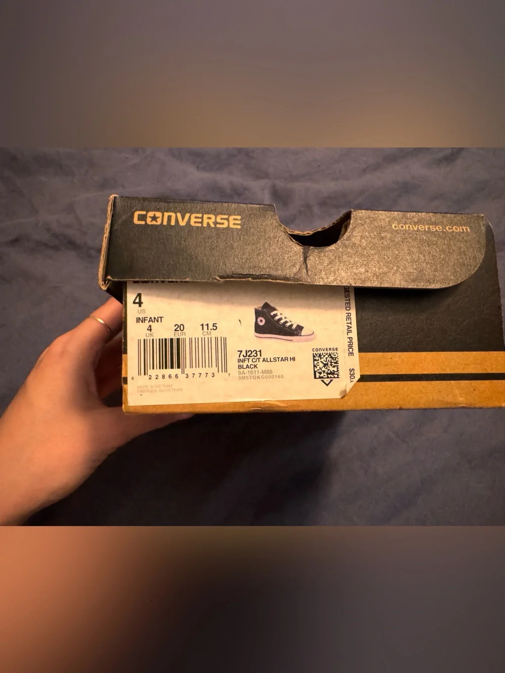 Converse Kids Black and White High-Top Canvas Sneakers